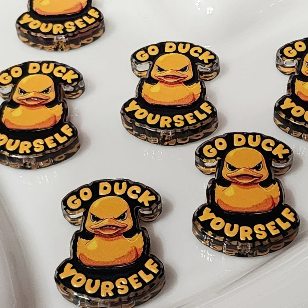 Go Duck Yourself Beads 2 Pcs Focal Beads Beaded Pen Jewelry Making Acrylic
